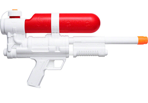 Summer is not popping until you pop out with this Supreme Super Soaker collab.  it features a 25 ounce water capacity and a 35 foot range. For sale at www.believeshops.com