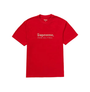 SS19 Supreme Collection  Red Supreme Gold Bars Tee. For sale at www.believeshops.com