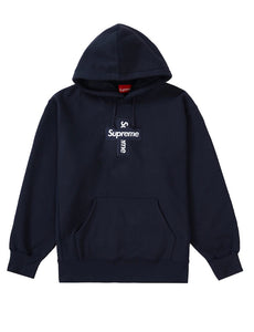 Supreme Cross Box Logo Hooded Sweatshirt - Navy