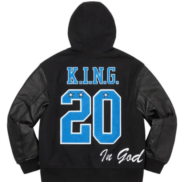 Supreme King Hooded Varsity Jacket